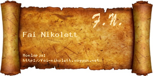 Fai Nikolett névjegykártya